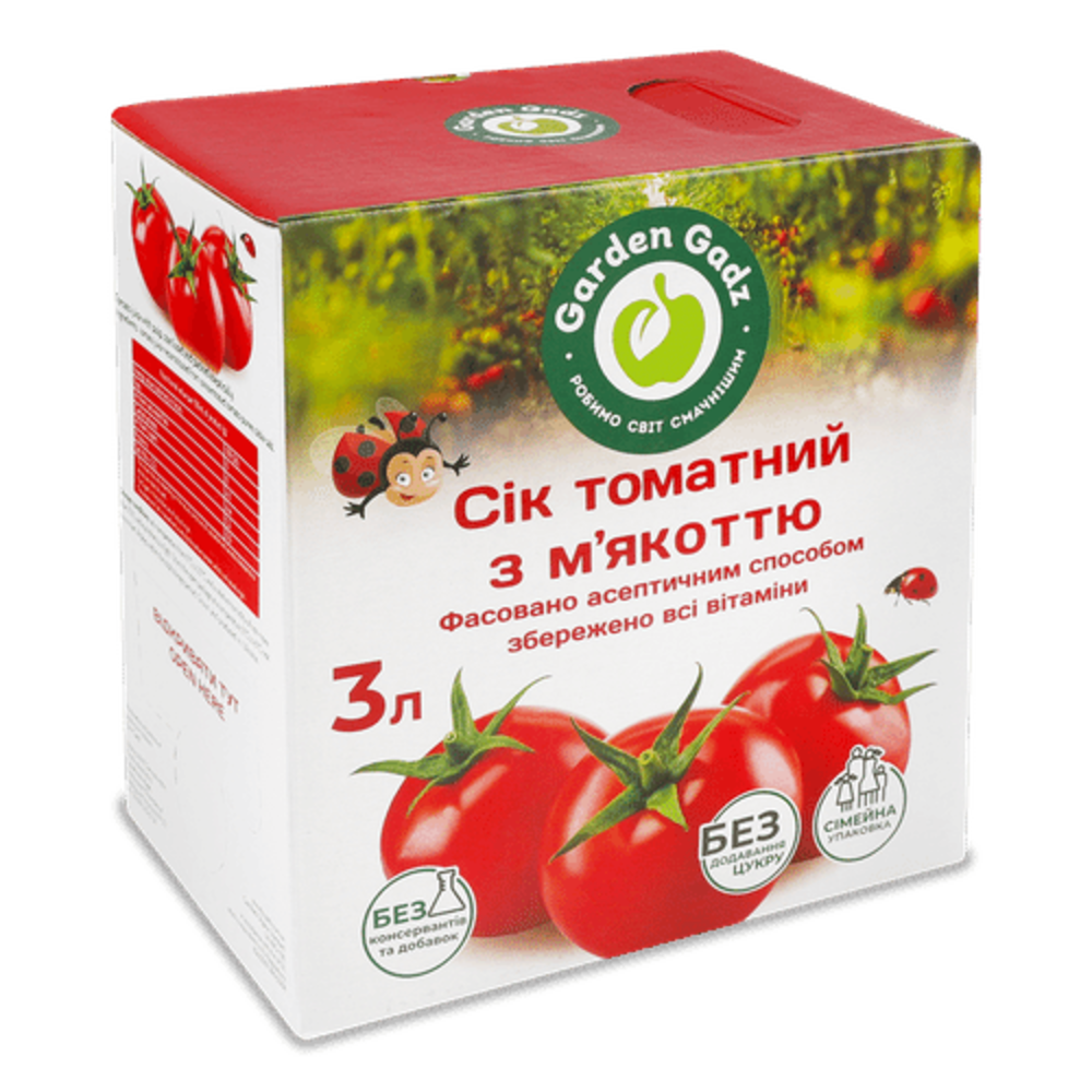 Сік томатний з м'якоттю 3л Garden Gadz