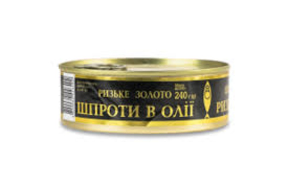Шпроти в олії ж/б ключ 240г Ризьке золото