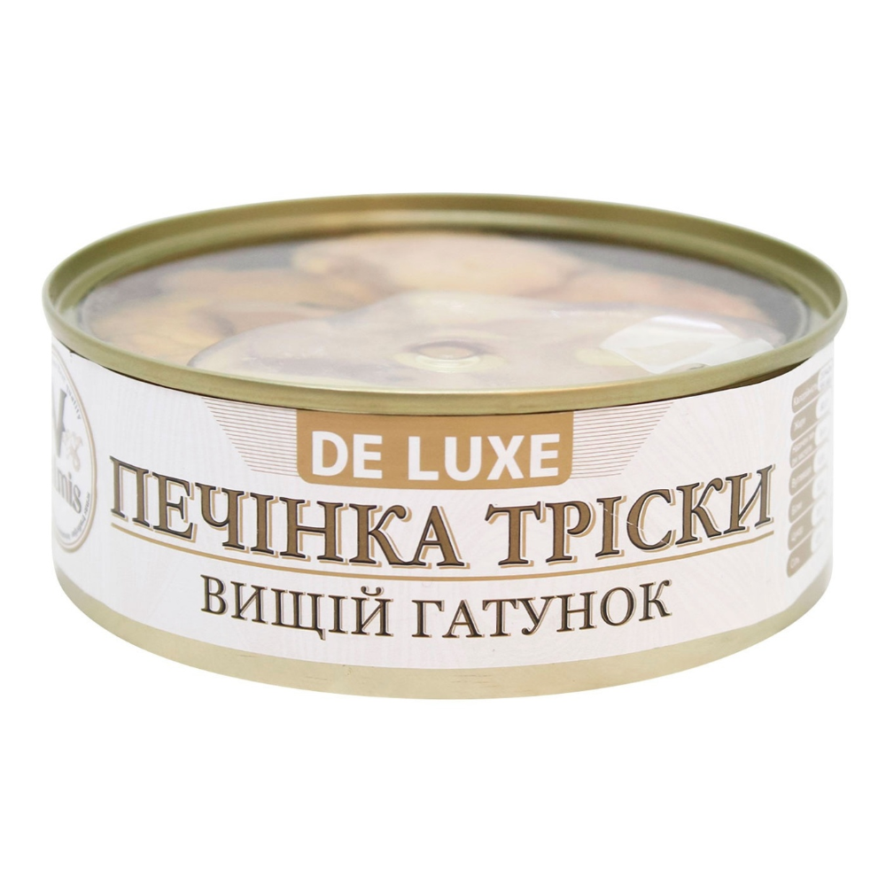 Печінка тріски De Lux 230г прозора кишка ТМ Valmis