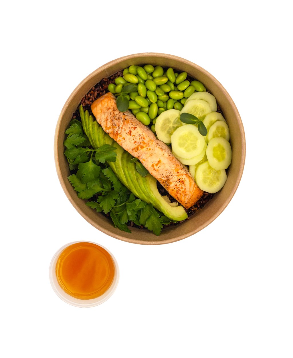 Боул с норвежским лососем, диким и цельнозерновым рисом