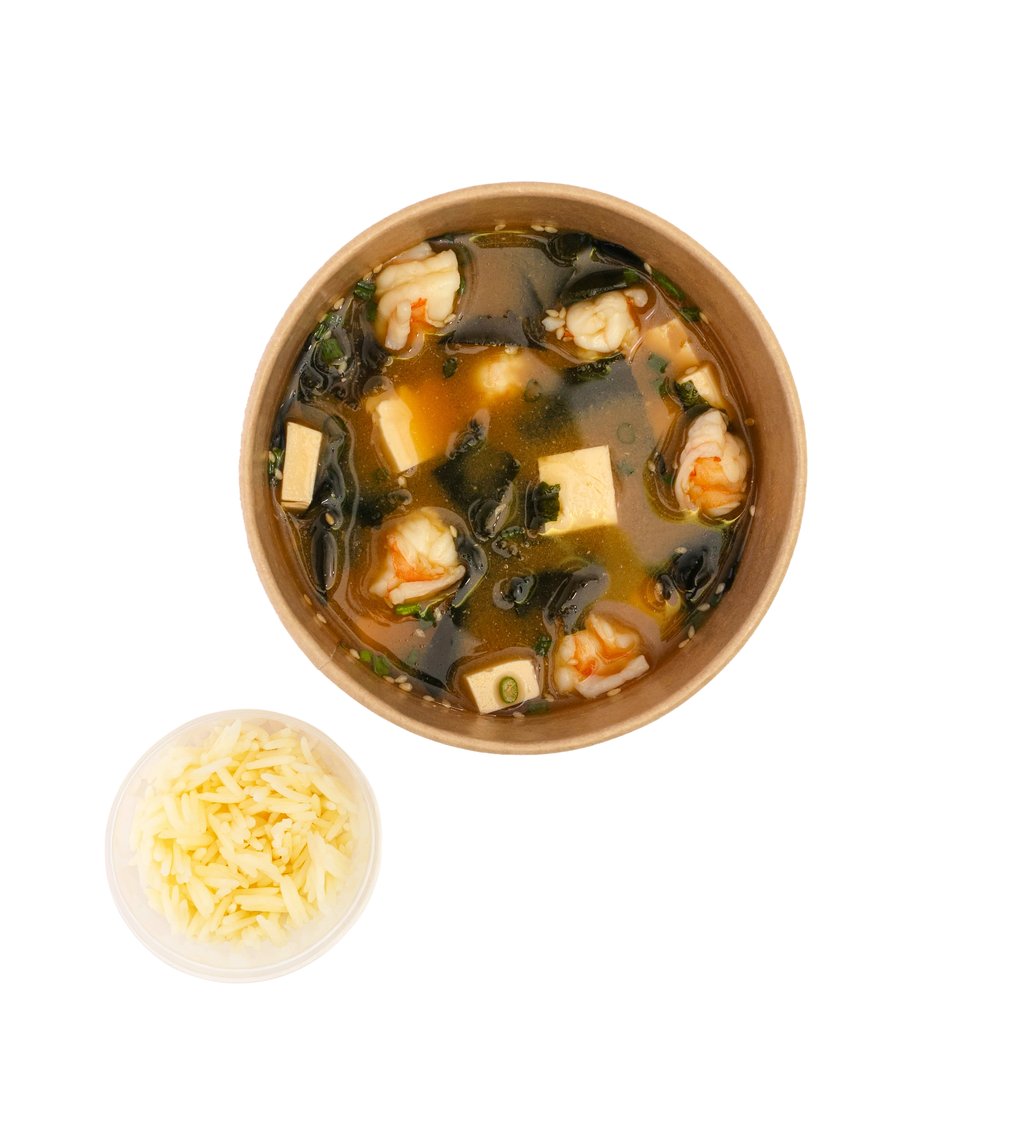 Мисо суп с королевскими креветками