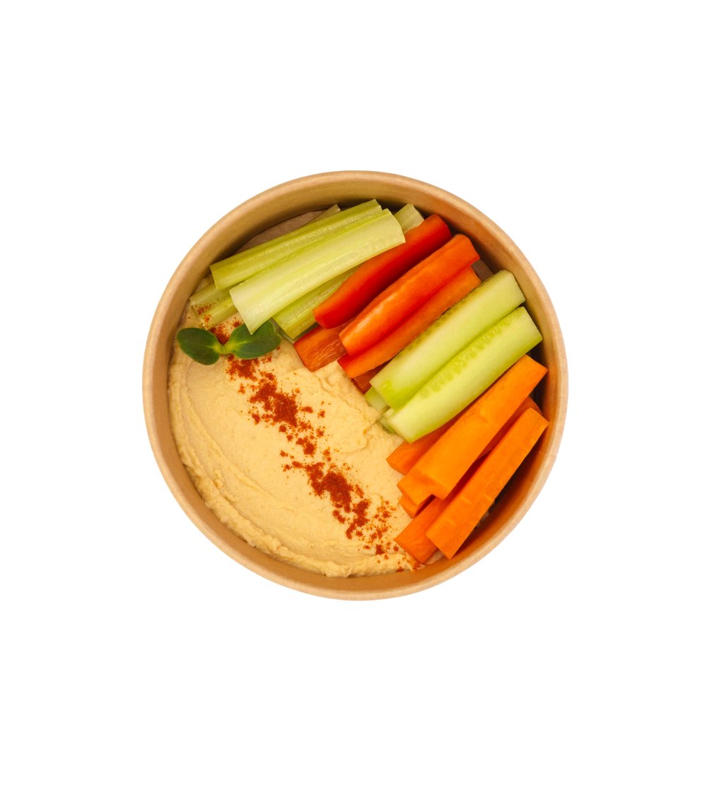 Хумус со свежими овощами