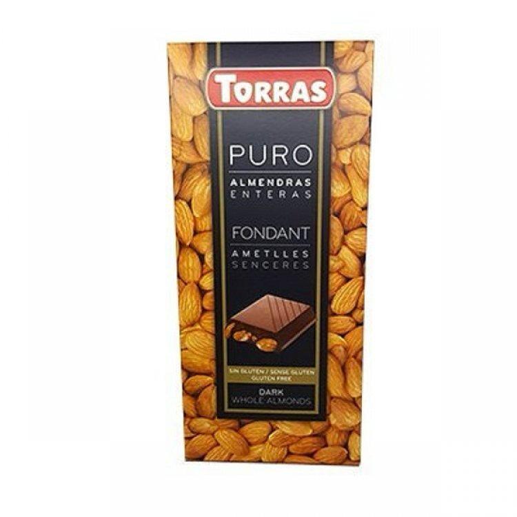 шоколад Torras чорний з мигдалем  200гр