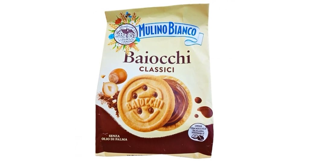 Печиво Mulino Bianco Baiocchi з фундуком та какао-кремом 260г