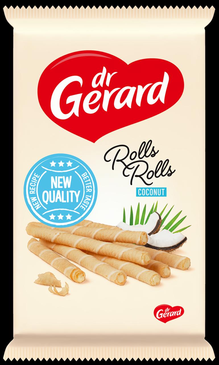 Вафельні трубочки Dr. Gerard Rolls Rolls Coconut з кокосовою начинкою 144г.