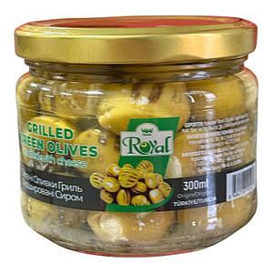 Зелені оливки Гриль фарш. сиром 0.290 кг скло ROYAL