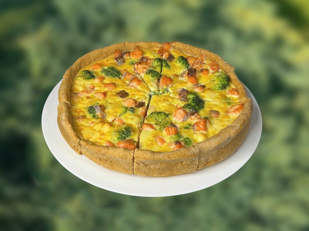 Кіш з верш сиром, сьомгою та брокколі 1000г