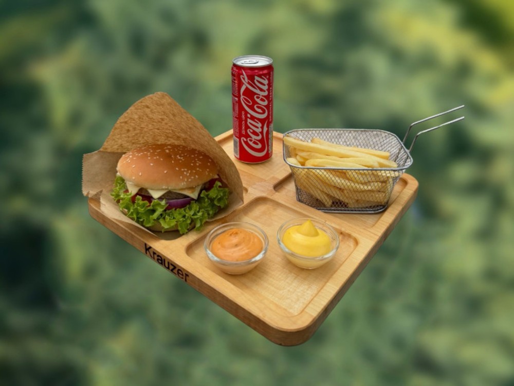 Бургер сет міні(бургер,картопля фрі,напій)