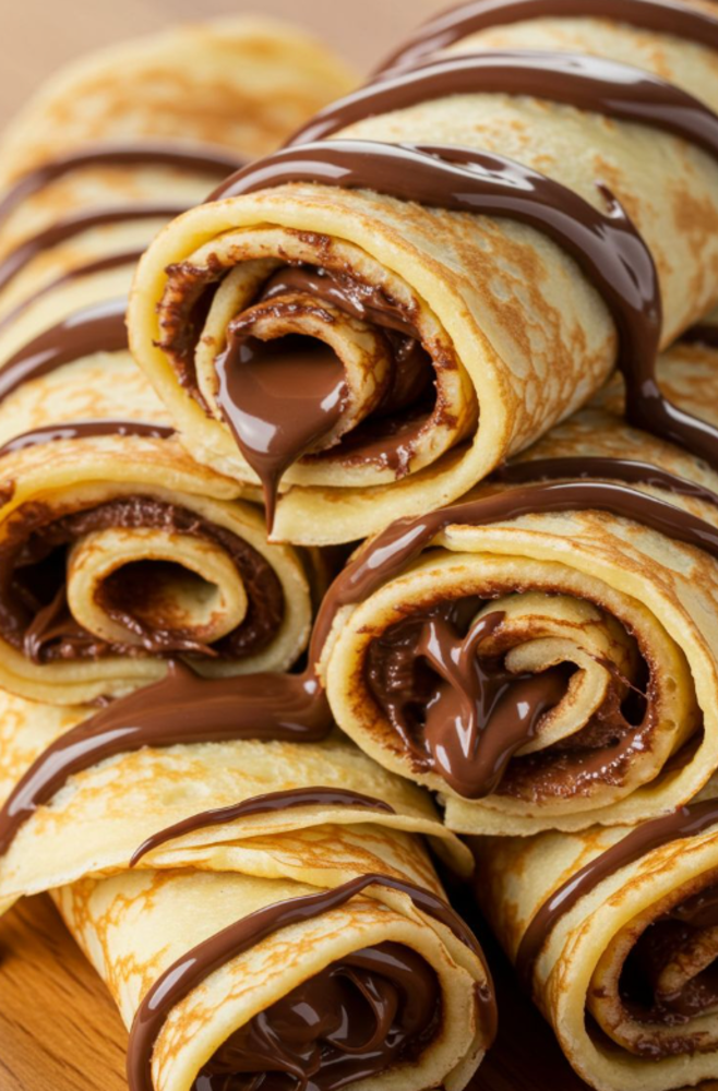 Млинці з шоколадом та бананом