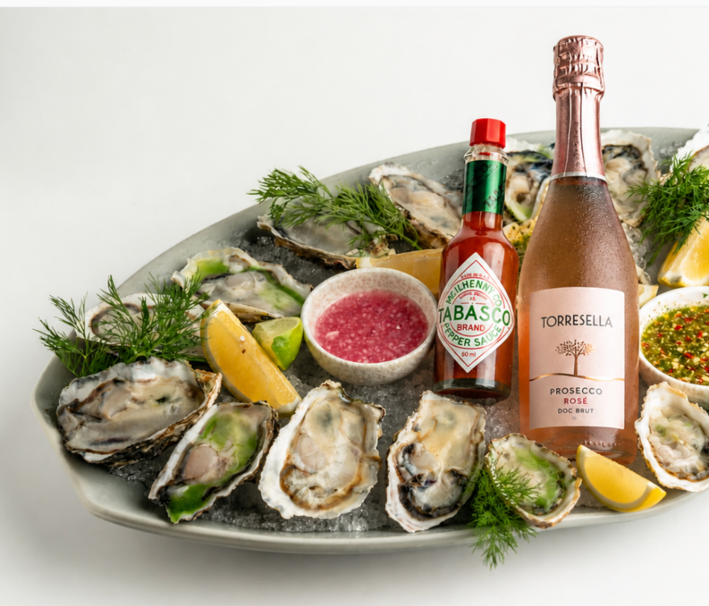 Oyster set 15 pcs & 1 Bottle Prosecco
