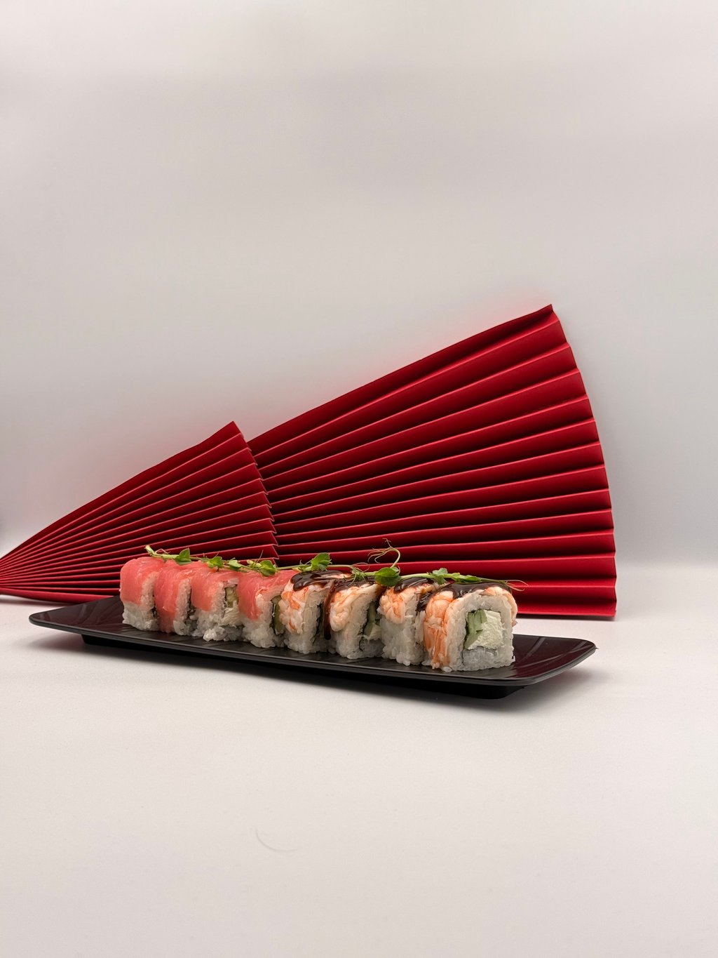 Рол Філадельфія з креветкою та тунцем 50/50