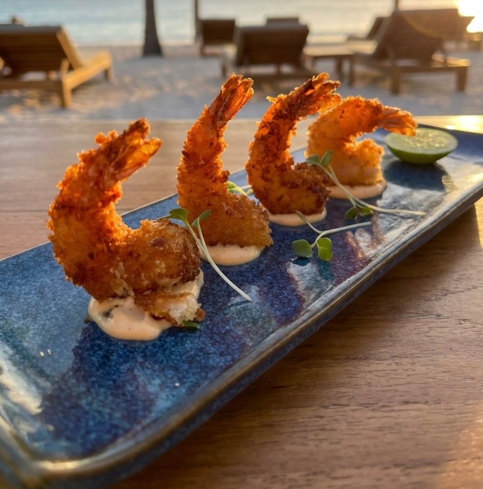 Golden Crispy Shrimp with Spicy Mayo