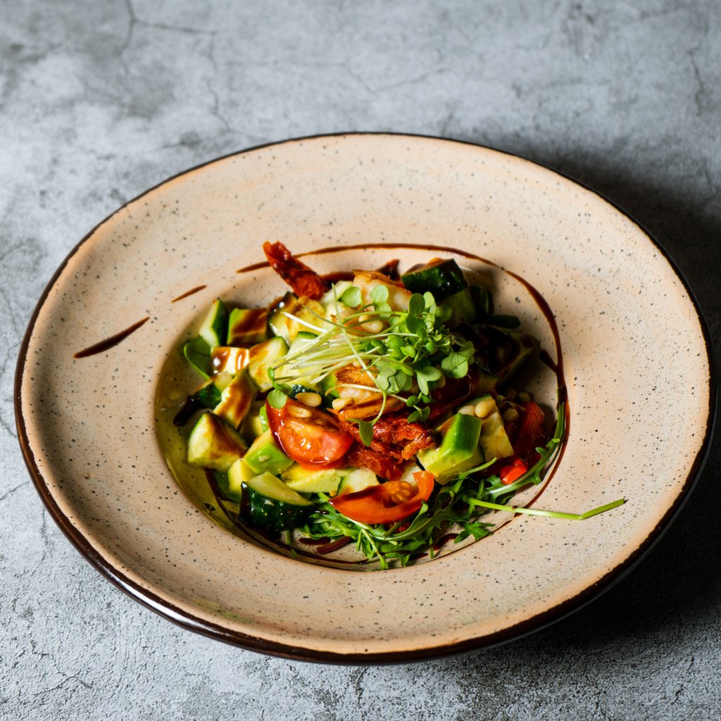 Фреш салат з креветками