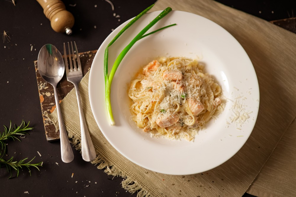 ორაგულის პასტა/Salmon pasta / Паста с лососем