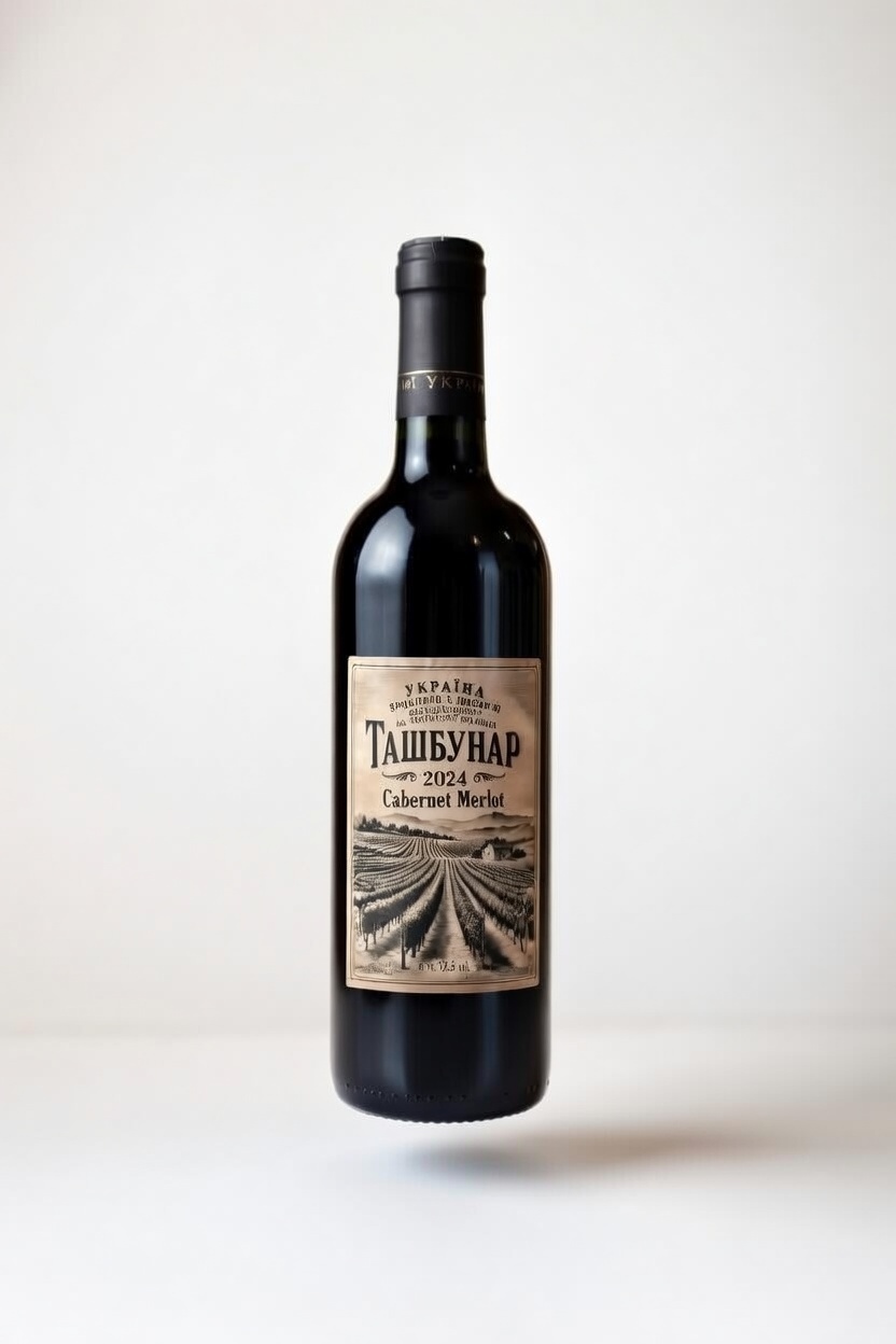 Вино столове Каберне Мерло, червоне сухе, (Україна, Одеса - Ташбунар)