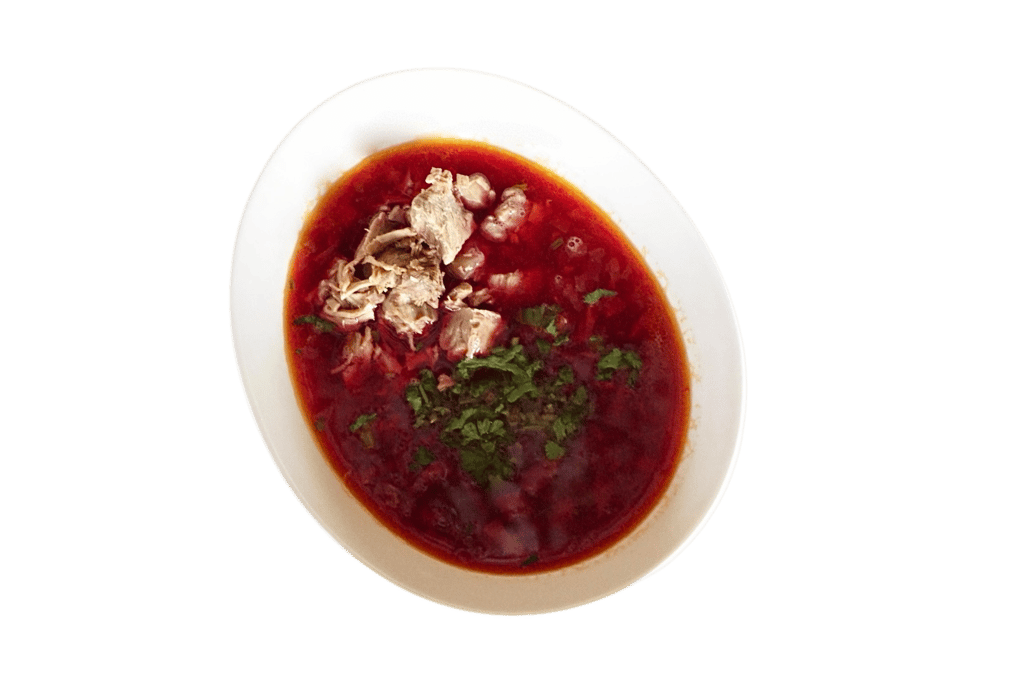 Борщ на копченій груші з м'ясом