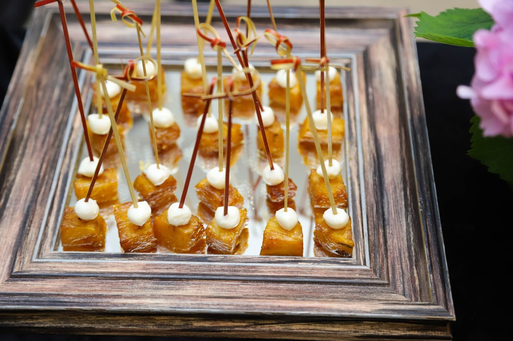Baked Pineapple and Buffalo Mozzarella Canape