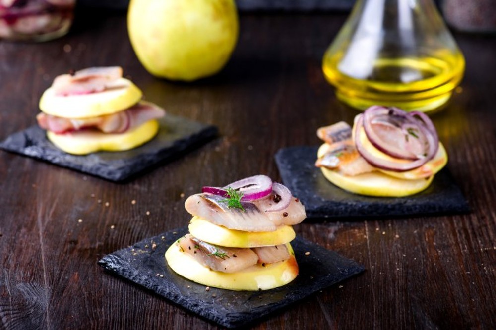Herring and Apple Canape