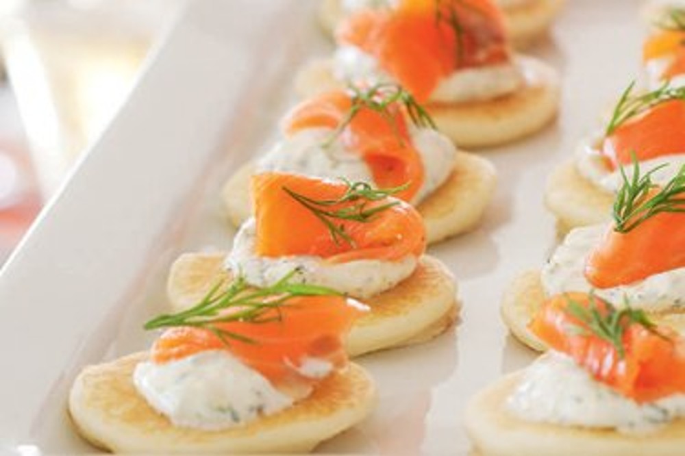 Smoked Salmon Blinis with Sour-Cram and Dill