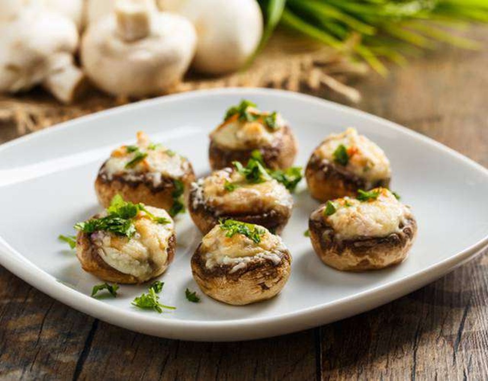 Pesto Stuffed Mushrooms