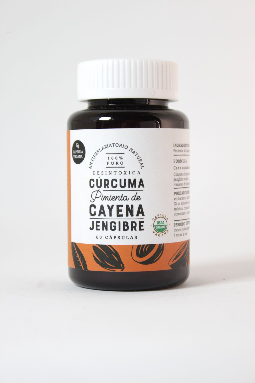 Capsulas de curcuma, jengibre y pimienta Danatura