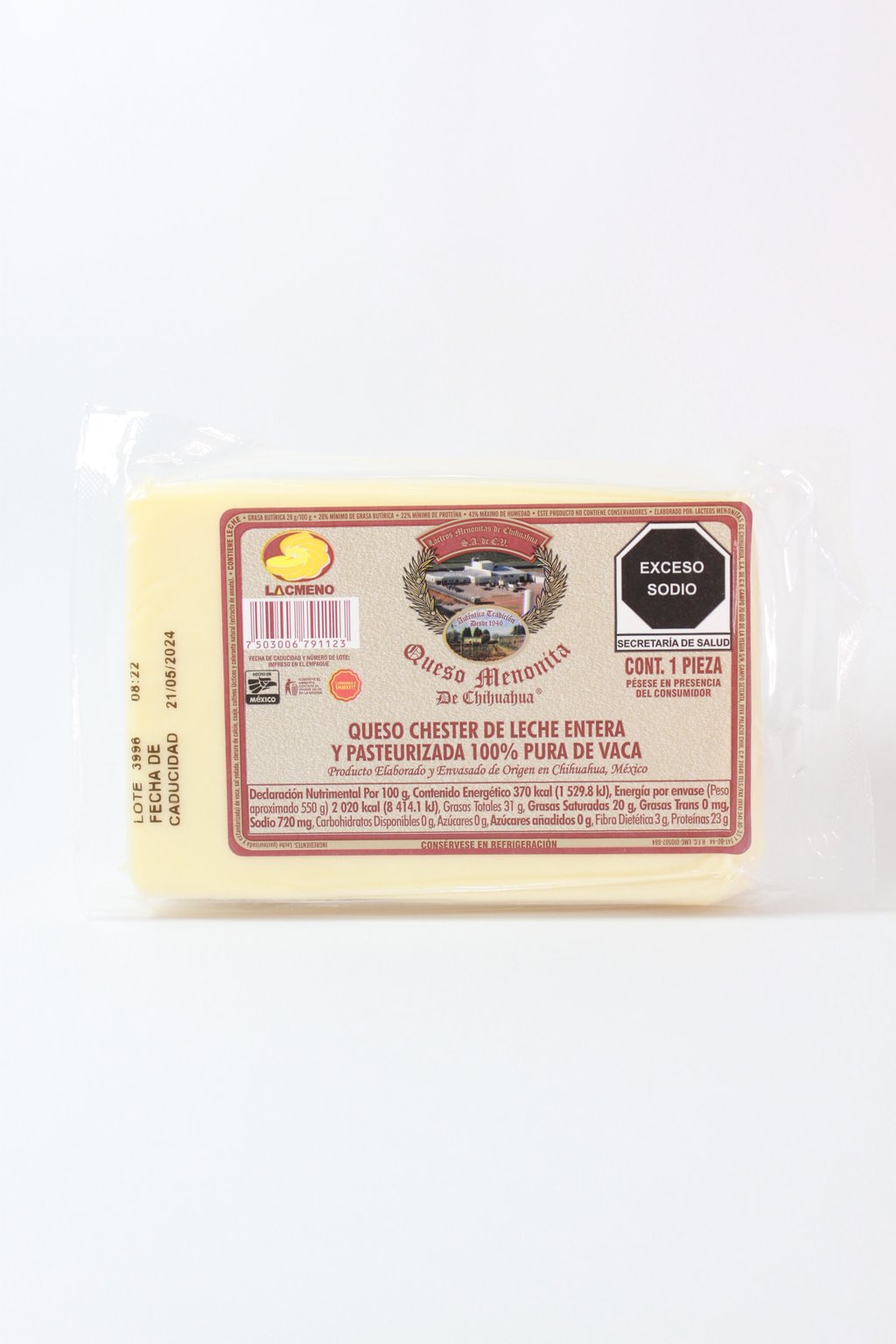 Queso Menonita de Chihuahua 600g