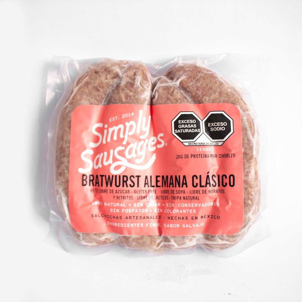 Salchicha Alemana (Bratwurst) 500g  Simply Sausage