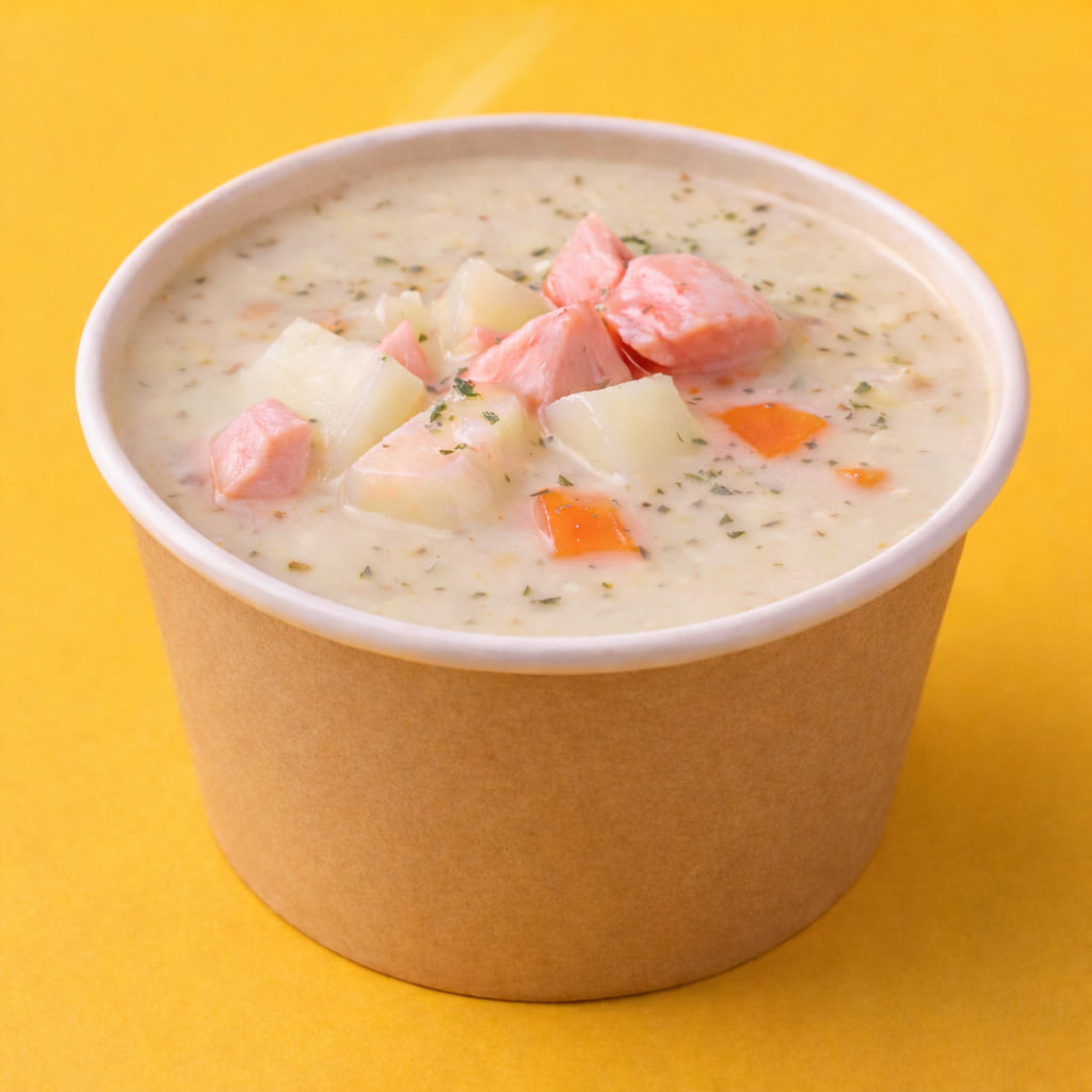 Вершковий суп з червоною рибою