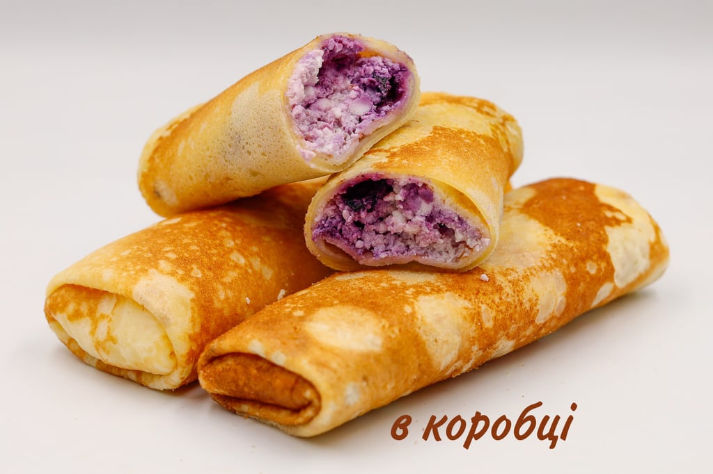 МЛИНЦІ З ЧОРНИЦЕЮ ТА СОЛОДКИМ СИРОМ | 600 Г (в упаковці)