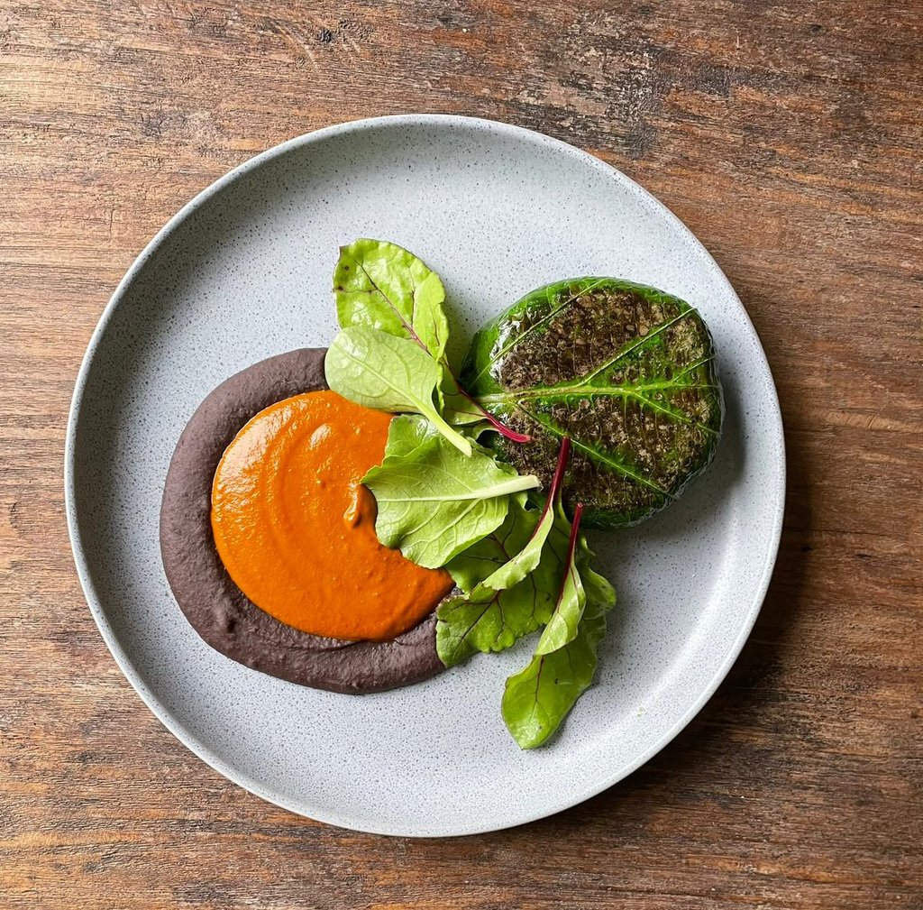 Gordita De Platano |  Plantain Gordita With Red Pipián