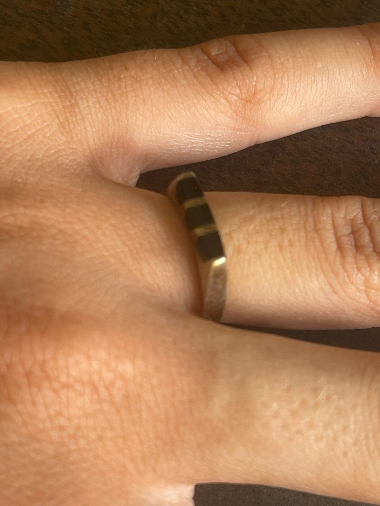 Anillo 3 lineas negro