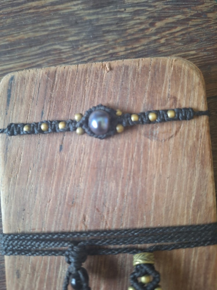 pulsera perla negra