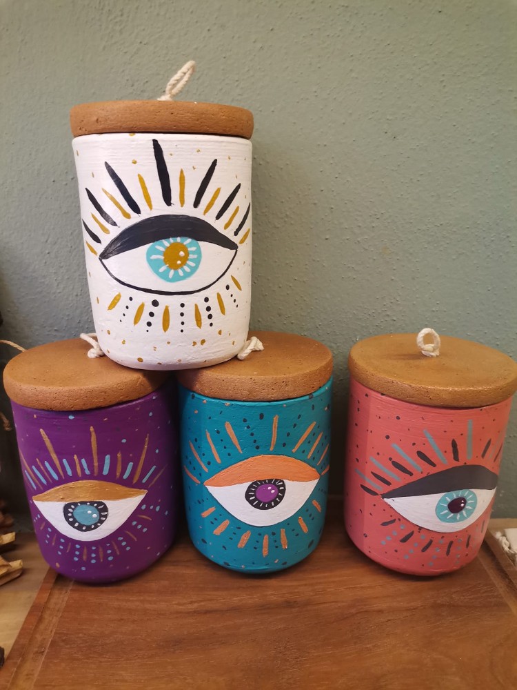 Vela vaso evil eye