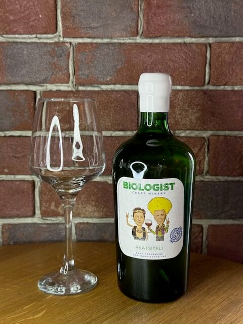 Вино виноградне РКАЦІТЕЛІ БІЛЕ нефільтроване сухе 0,75, 2020 Biologist