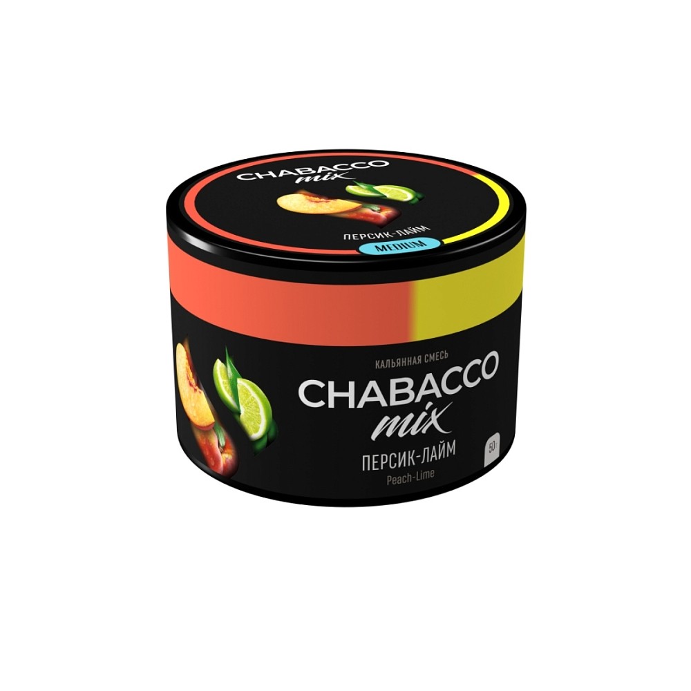 Бестабачная смесь Chabacco 50 гр Персик-лайм