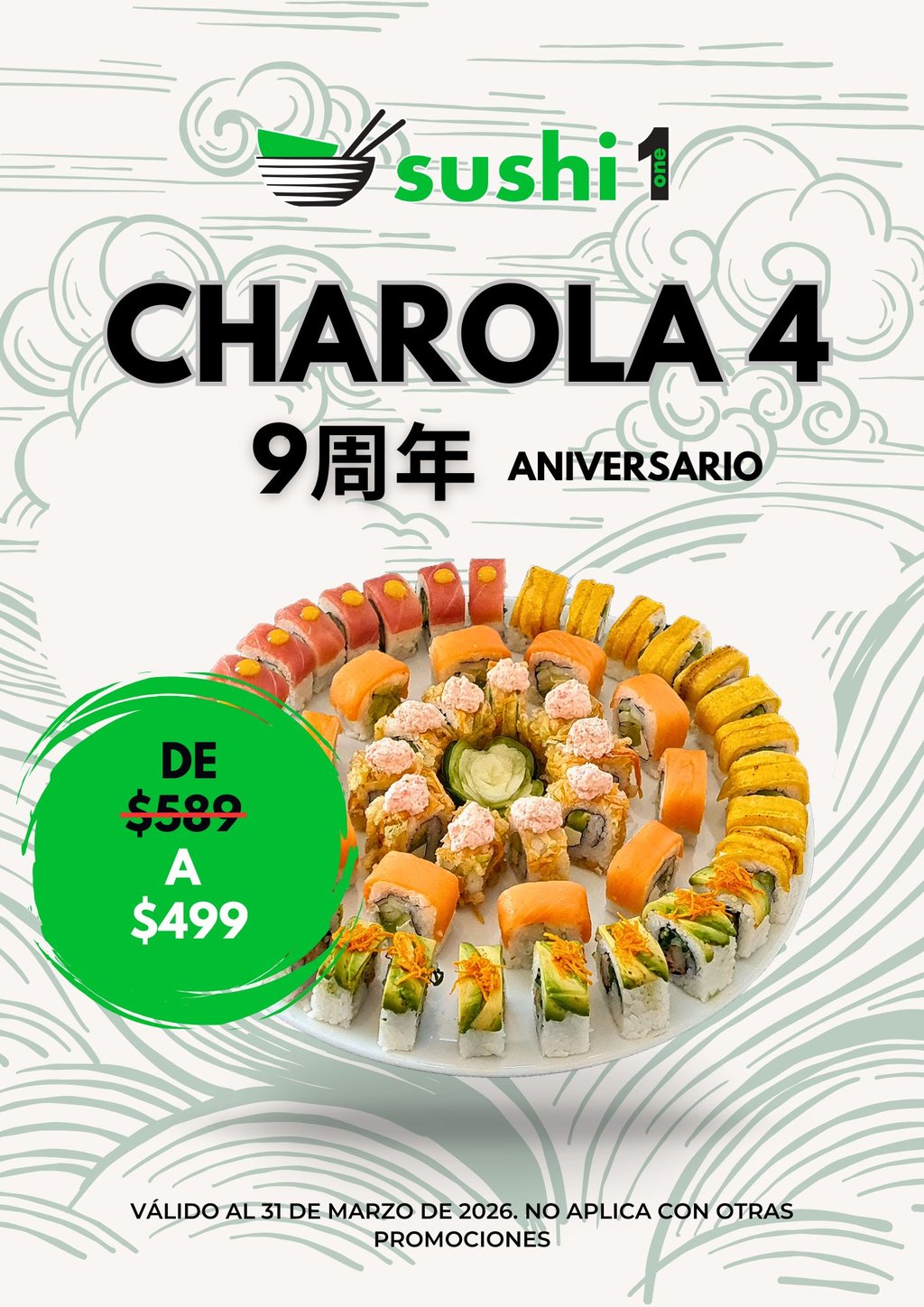 Charola 4 | 9° aniversario a $499