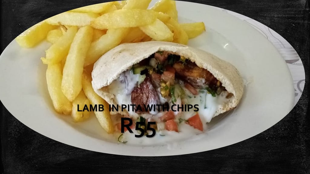 SOUVLAKIA (LAMB IN PITA) WITH CHIPS