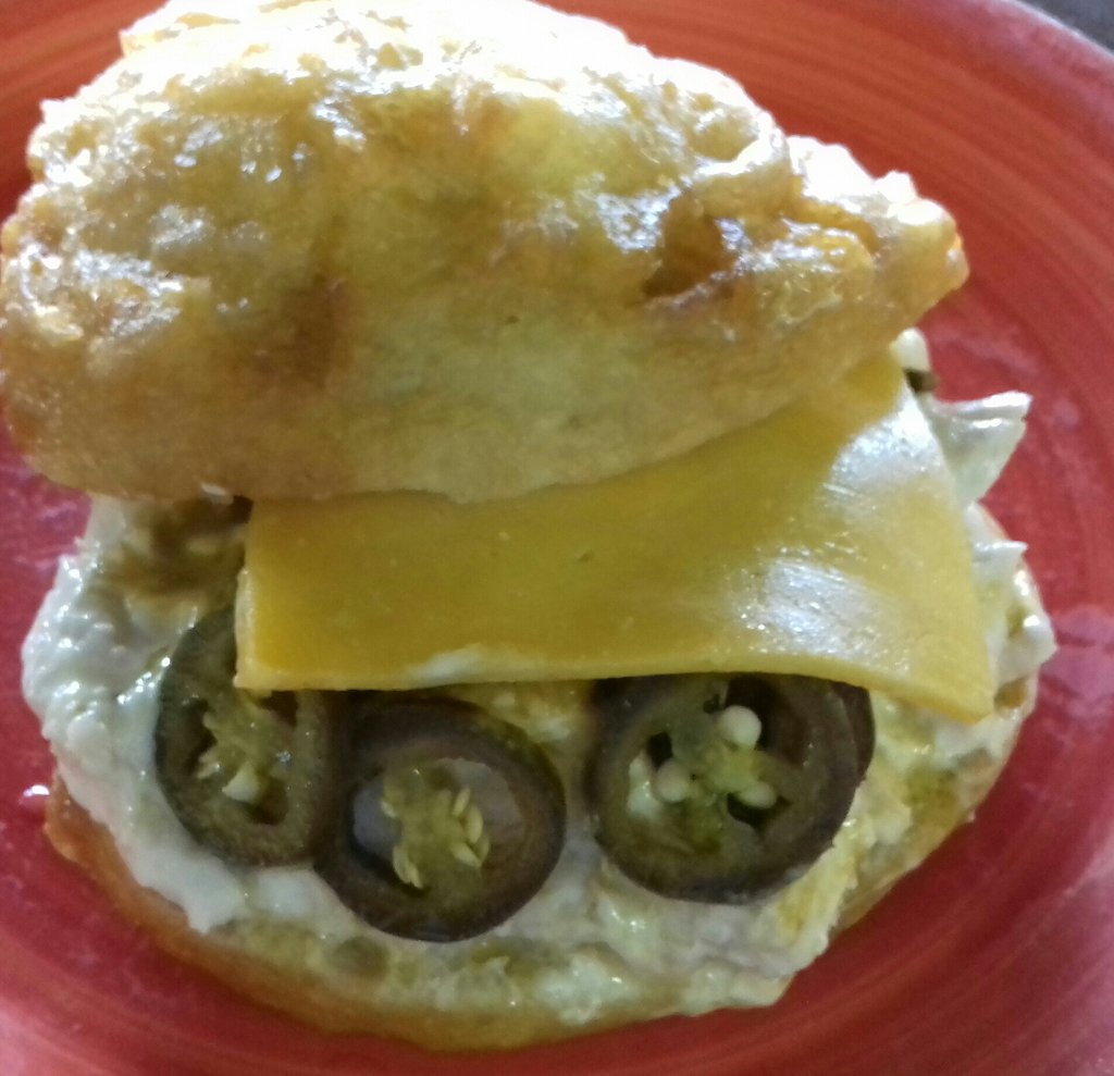 vetkoek chicken mayo, cheese