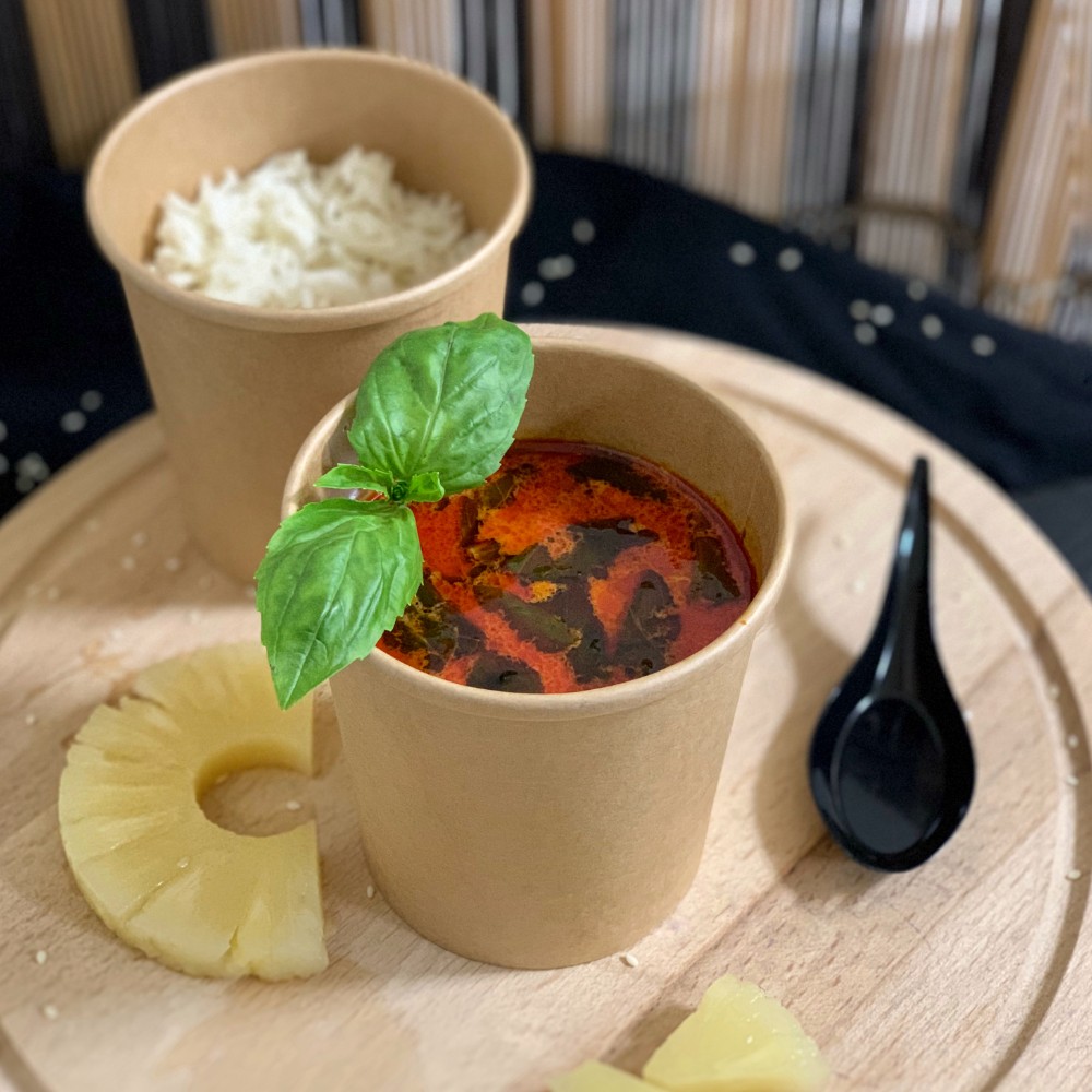 Ген Пед (Каррі червоний) з паровим рисом / Red curry soup with steamed rice 450 г