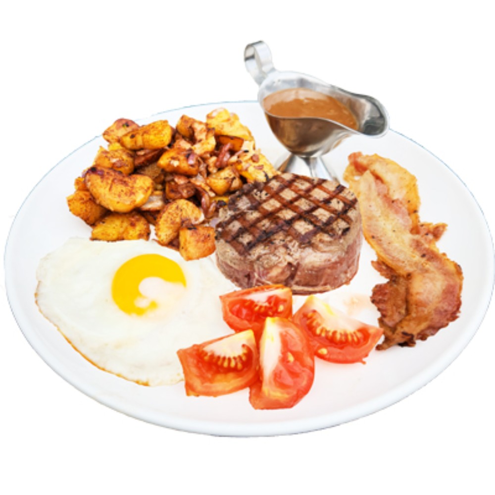 Steak Tips, Egg & Bacon 50g