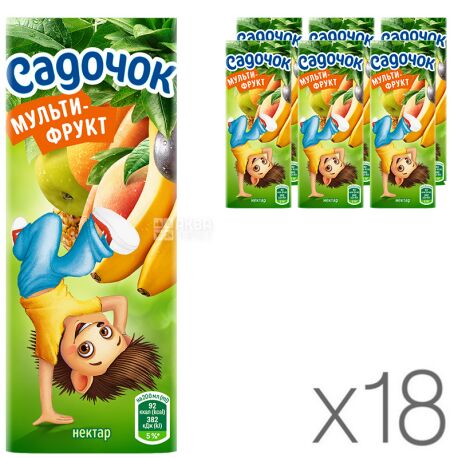 Сік в асорт. з трубочкою, 200мл