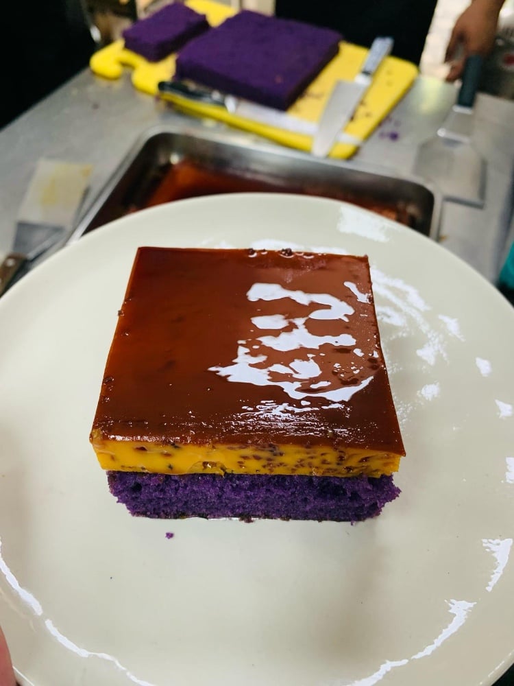 Homemade Ube Leche Flan