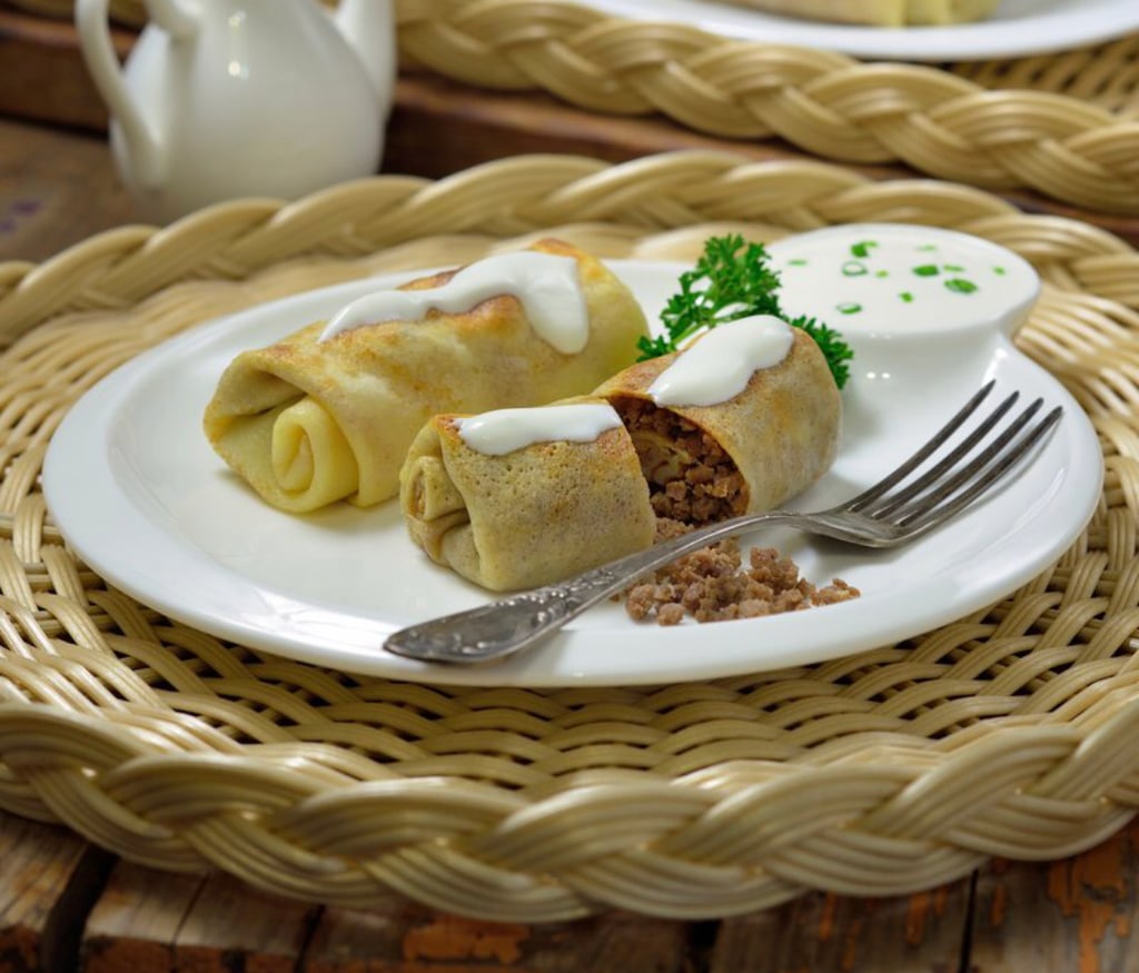 Не сладкое. Блинчики с мясом (порция 2 шт)