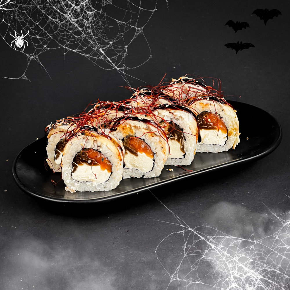 🎃 Хелловін рол з лососем та гарбузом 👻