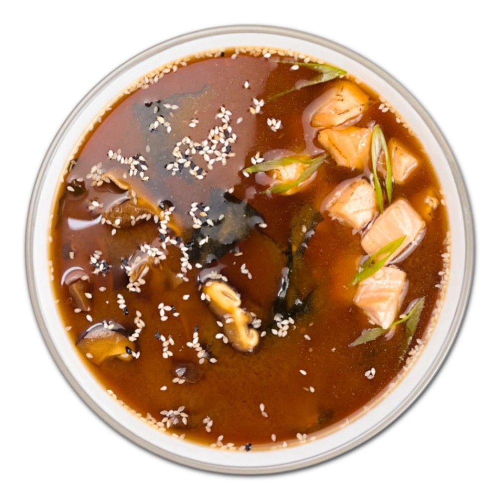 Місо суп з лососем.