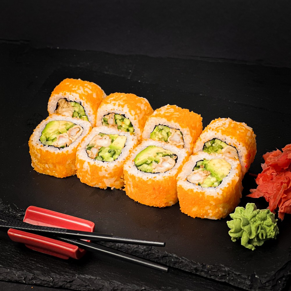 Каліфорнія в ікрі з креветкою в темпурі - знижка до 35%