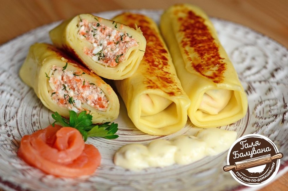 Млинці з лососем + сир