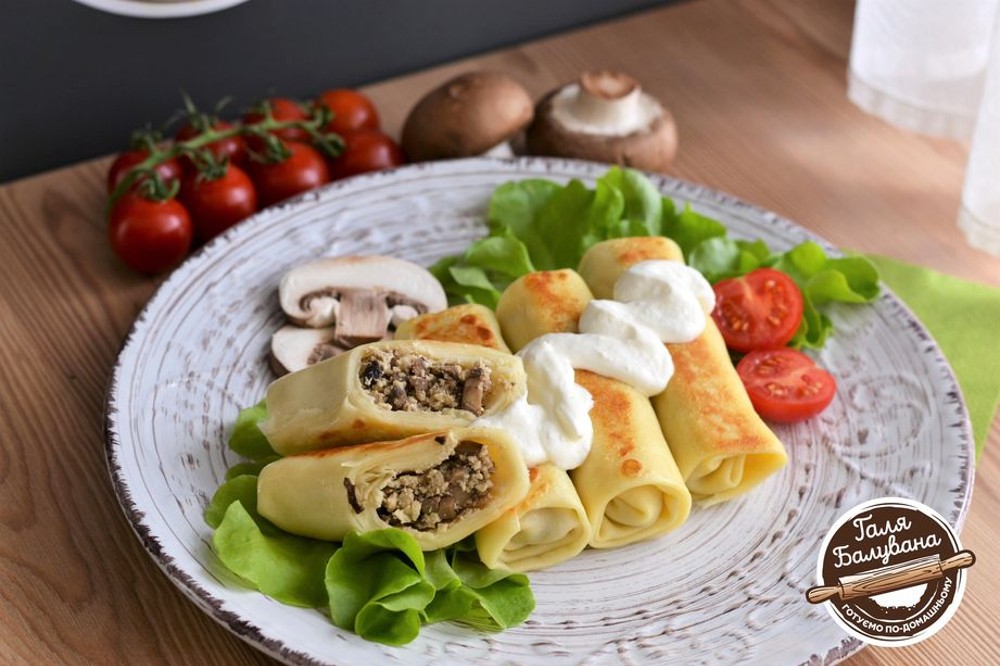 Млинці з куркою + гриби
