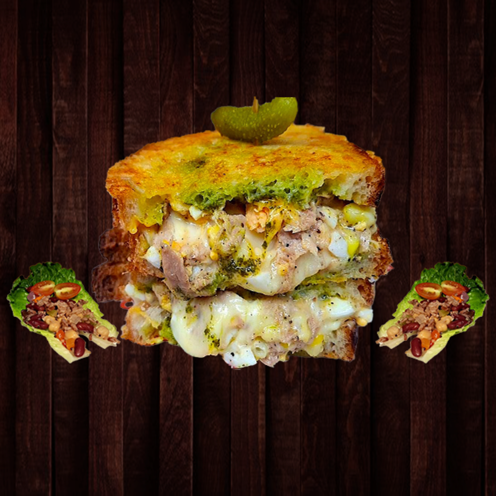 Grilled Tuna Pesto Swiss & Corn on Sourdough