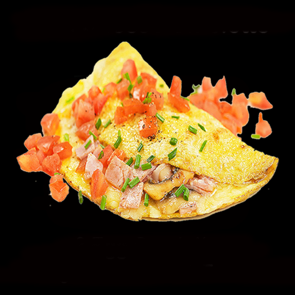 Ham Cheese Omelette w/Herb Tomatoes